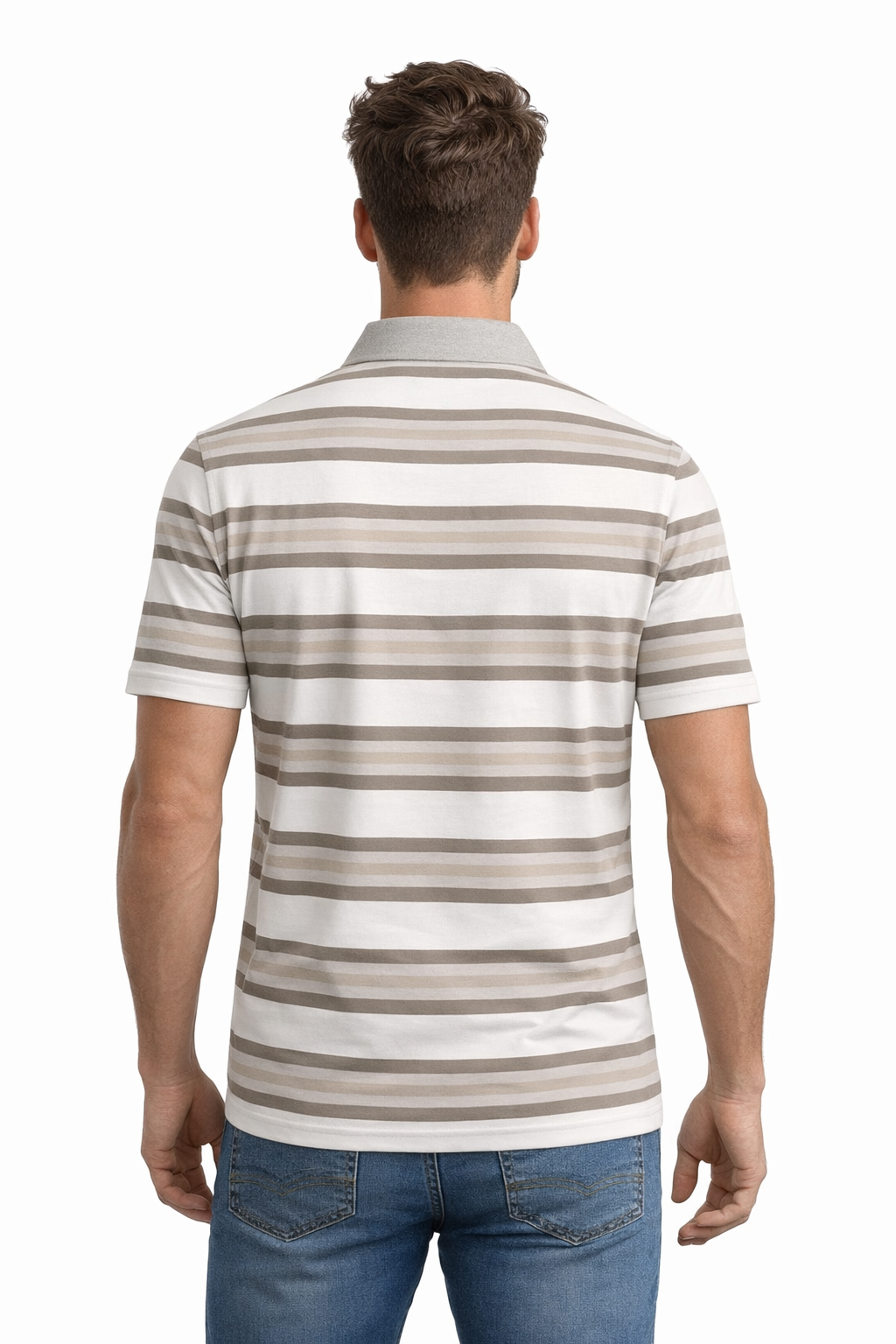 Men’s Neutral Stripe Polo