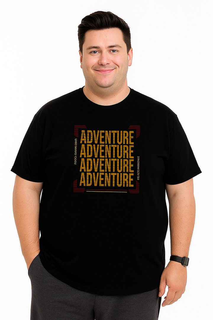 Men’s Printed Round Neck Tee – Adventure - Big & Tall