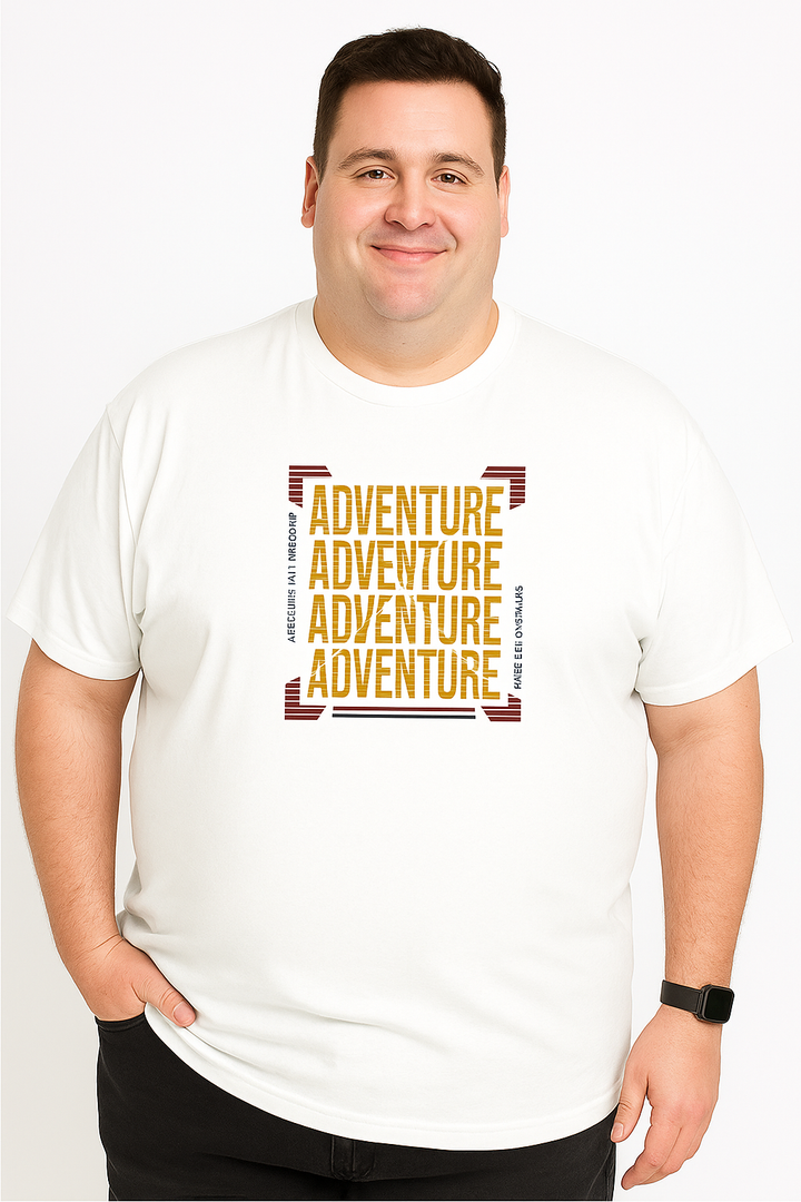 Men’s Printed Round Neck Tee – Adventure - Big & Tall