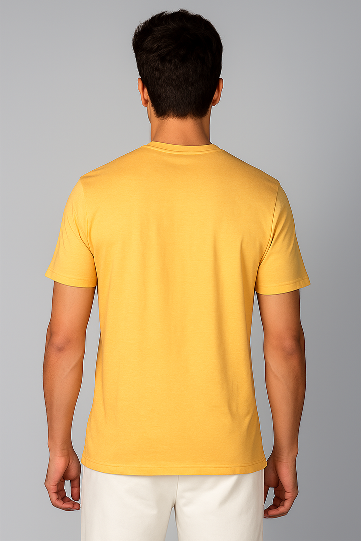 Men’s Printed Round Neck Tee – “Never Give Up Stay Strong”
