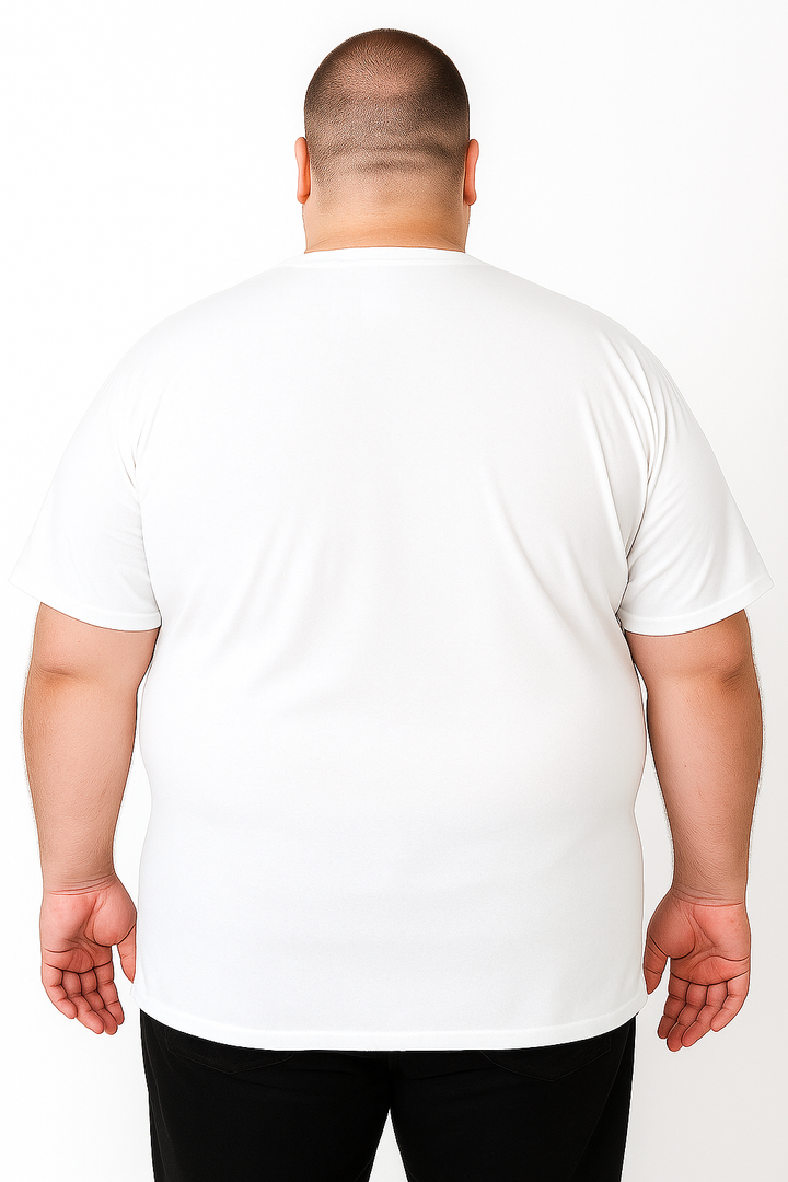 Men’s Printed Round Neck Tee – “Happiness Is Friendship” – Big & Tall