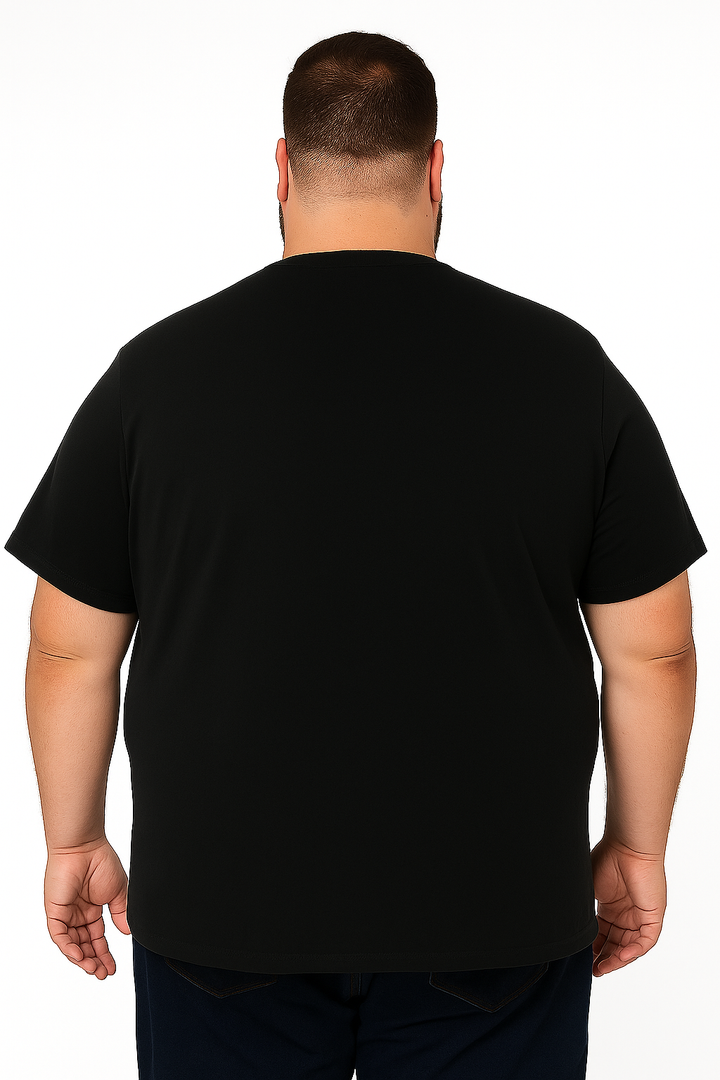 Men’s Printed Round Neck Tee – “Happiness Is Friendship” – Big & Tall