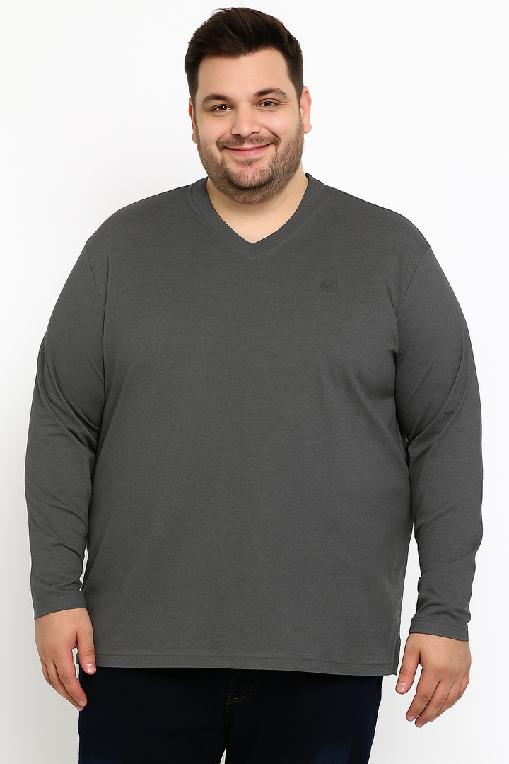 Men’s  Full Sleeve V-Neck T-Shirt – Big & Tall