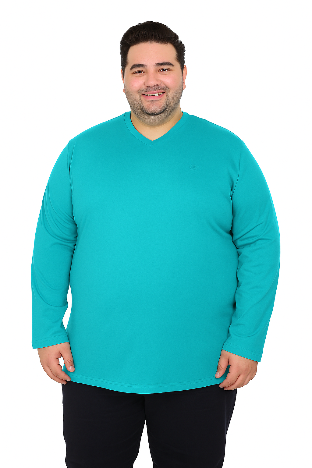 Men’s  Full Sleeve V-Neck T-Shirt – Big & Tall