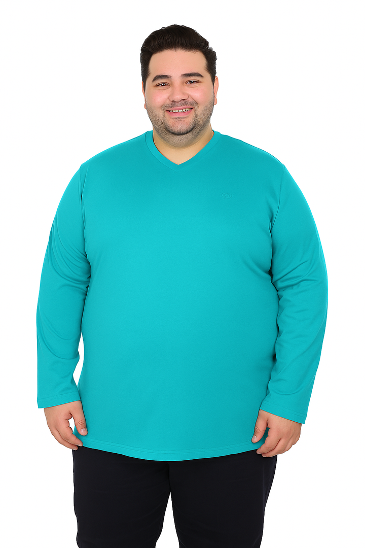 Men’s  Full Sleeve V-Neck T-Shirt – Big & Tall