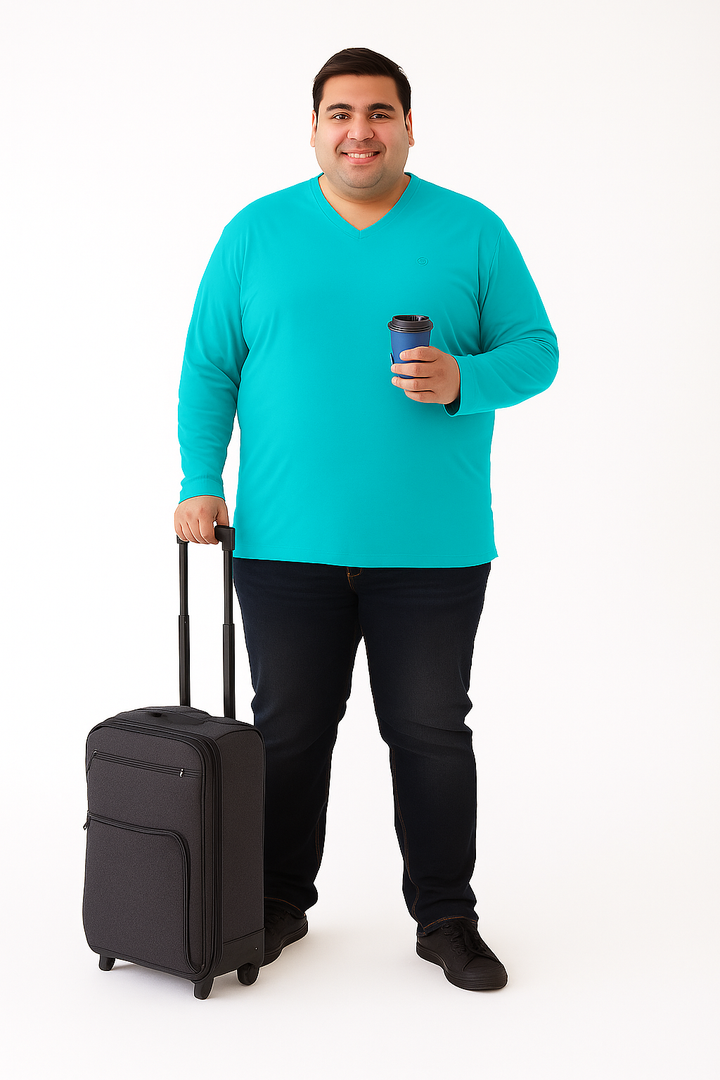 Men’s  Full Sleeve V-Neck T-Shirt – Big & Tall