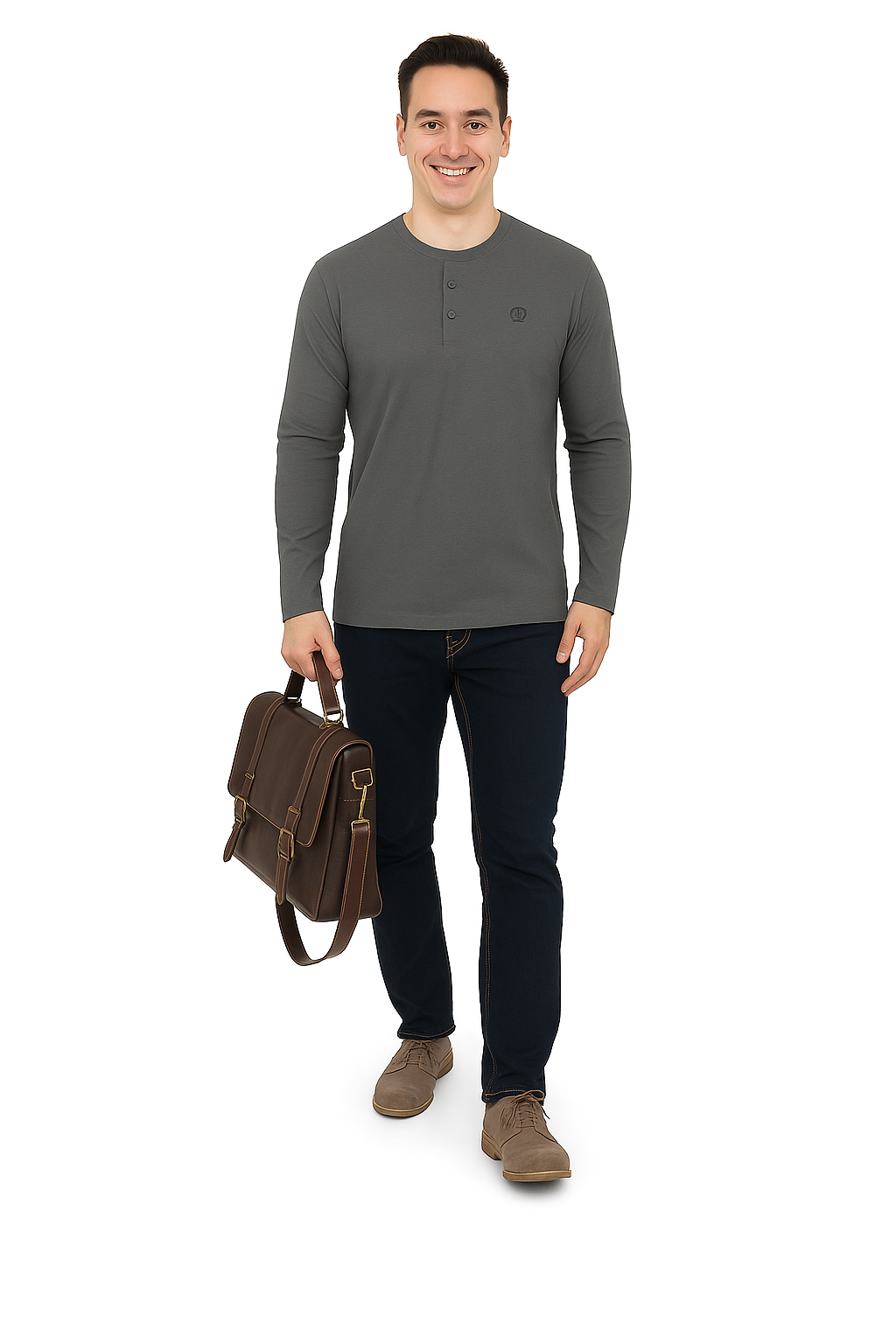 Men’s Full Sleeve Henley T-Shirt – Big & Tall