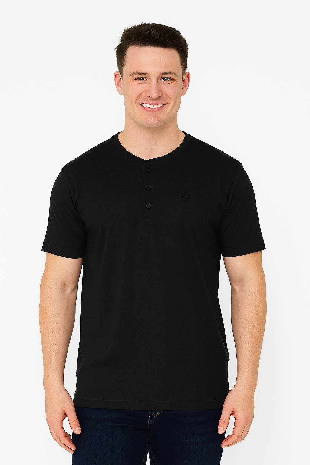 Men’s Henley Neck Half Sleeve T-Shirt – big & Tall