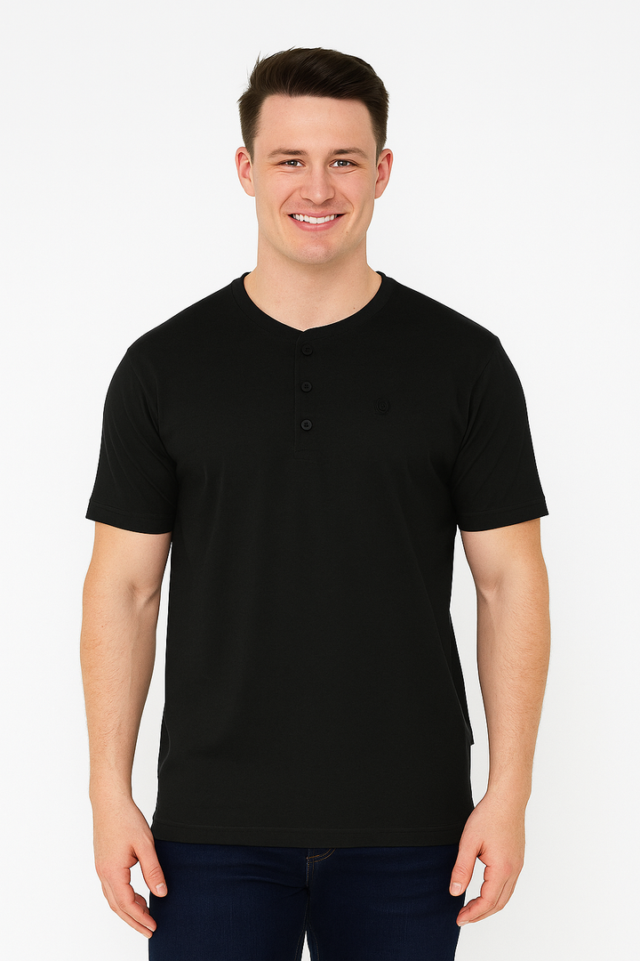 Men’s Henley Neck Half Sleeve T-Shirt – big & Tall