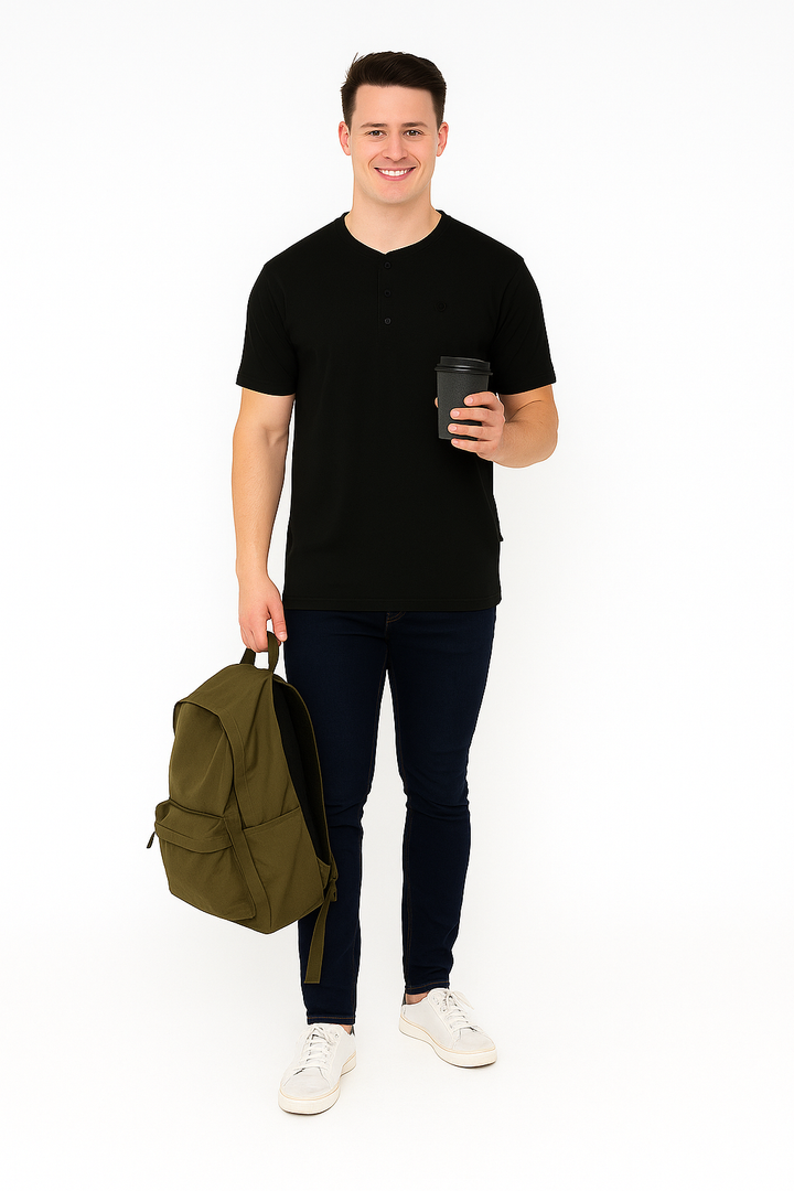 Men’s Henley Neck Half Sleeve T-Shirt – big & Tall