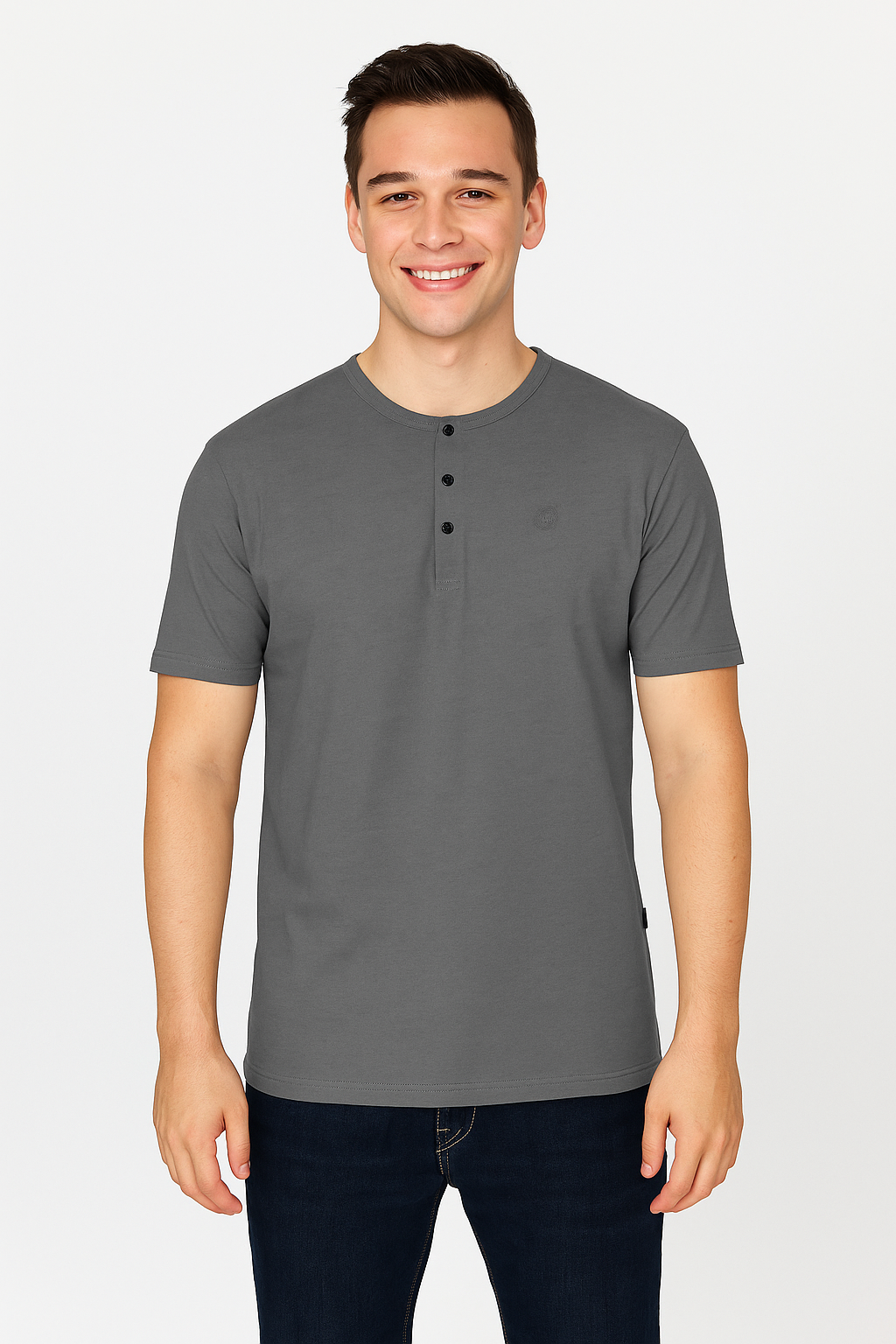 Men’s Henley Neck Half Sleeve T-Shirt – big & Tall