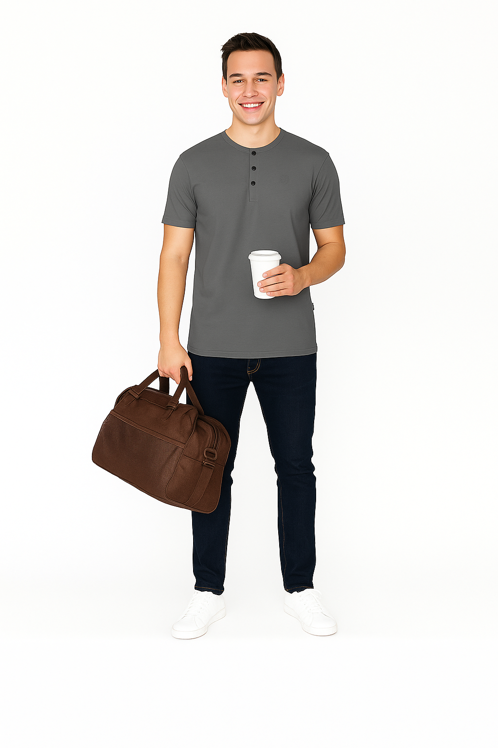 Men’s Henley Neck Half Sleeve T-Shirt – big & Tall