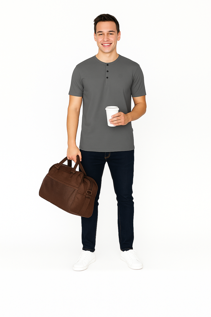 Men’s Henley Neck Half Sleeve T-Shirt – big & Tall