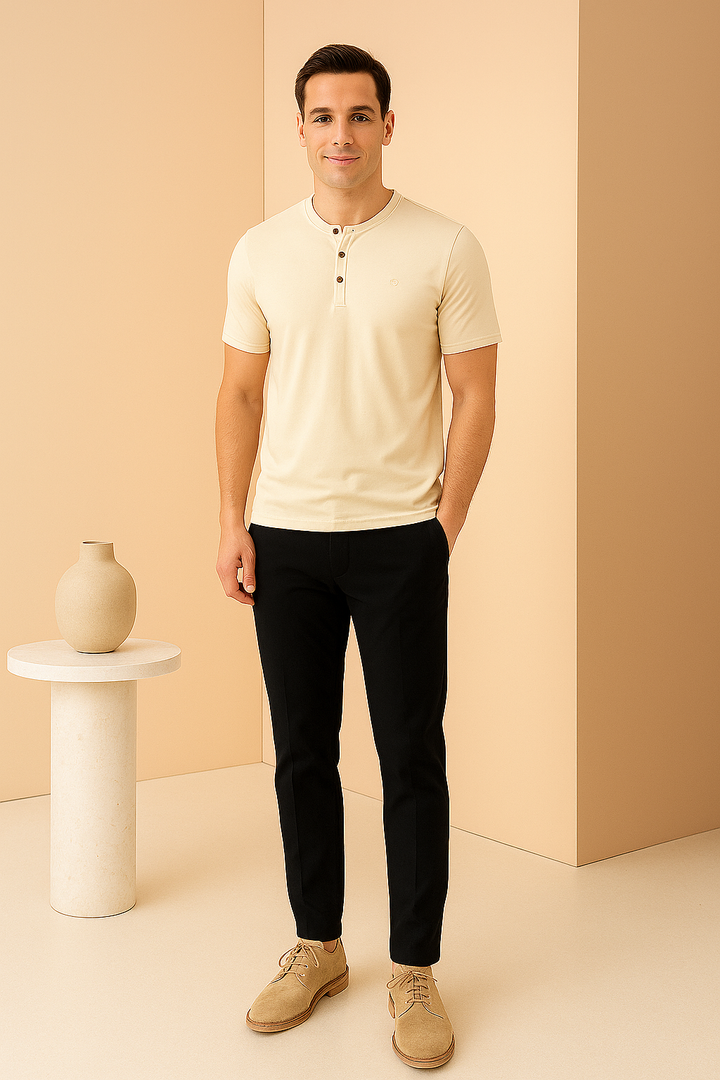 Men’s Henley Neck Half Sleeve T-Shirt – big & Tall