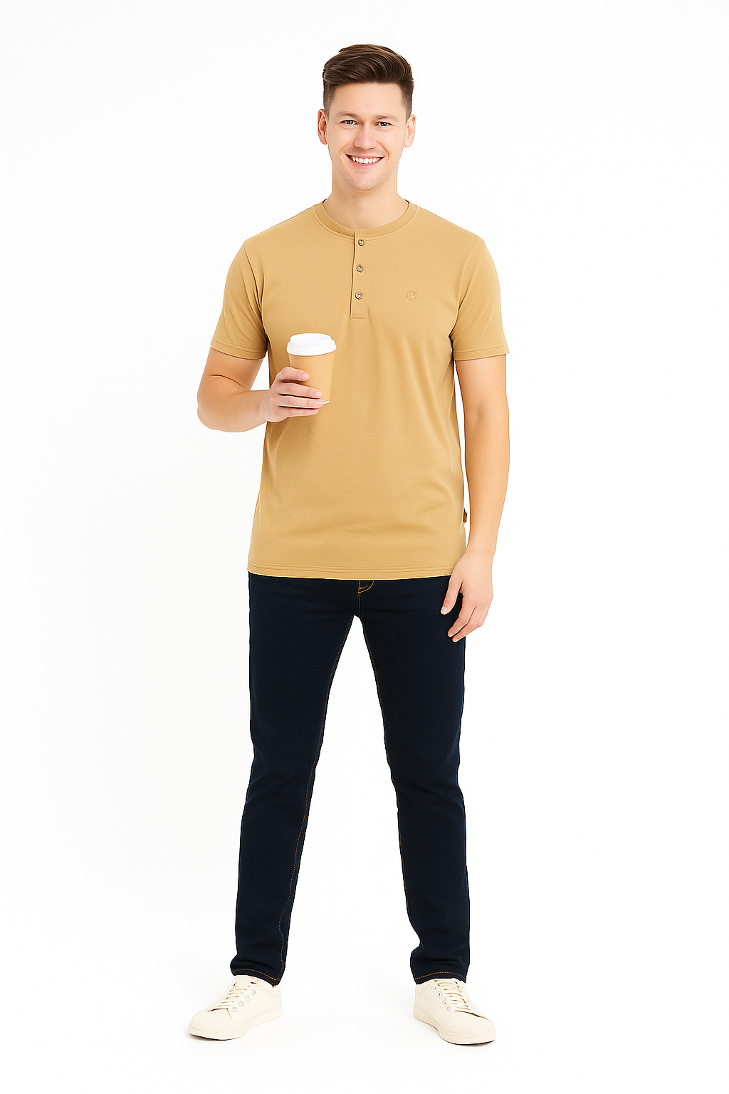 Men’s Henley Neck Half Sleeve T-Shirt – big & Tall