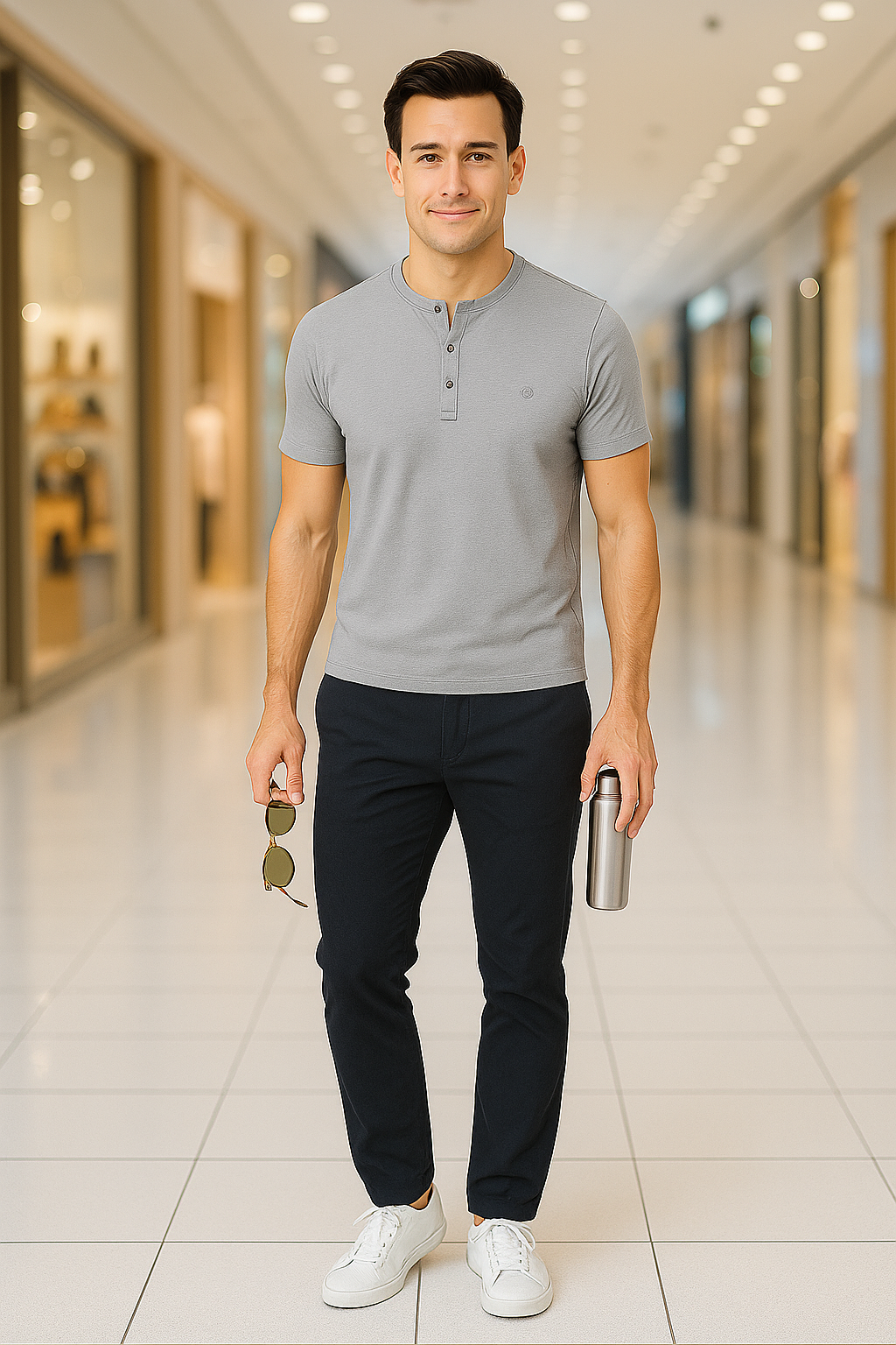 Men’s Henley Neck Half Sleeve T-Shirt – big & Tall
