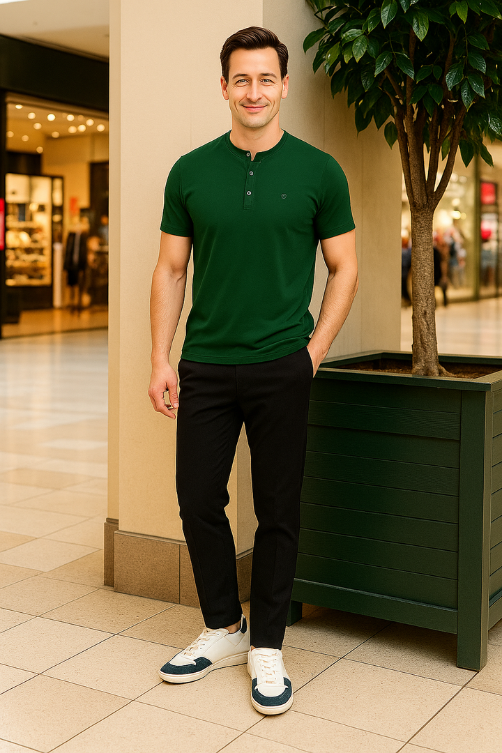 Men’s Henley Neck Half Sleeve T-Shirt – big & Tall