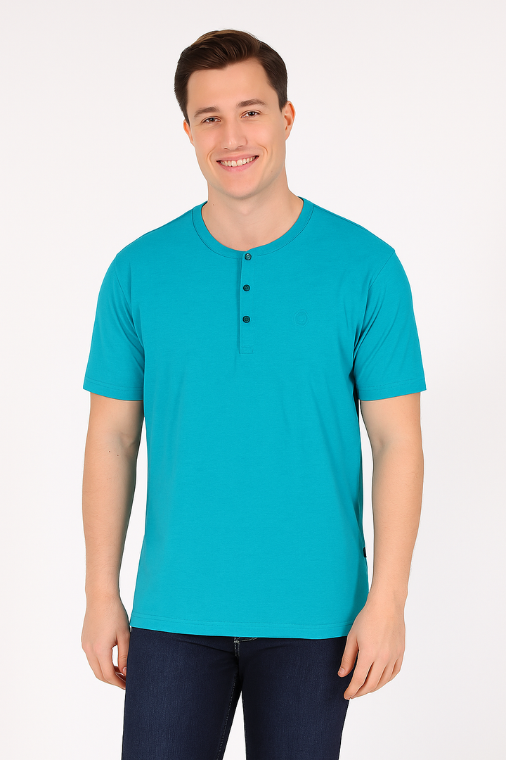 Men’s Henley Neck Half Sleeve T-Shirt – big & Tall