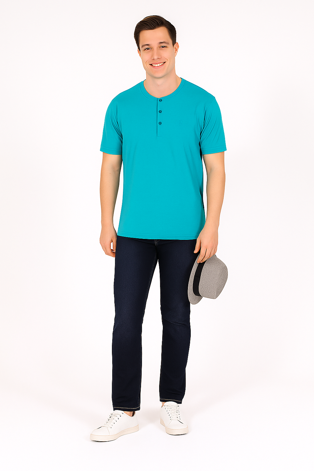 Men’s Henley Neck Half Sleeve T-Shirt – big & Tall