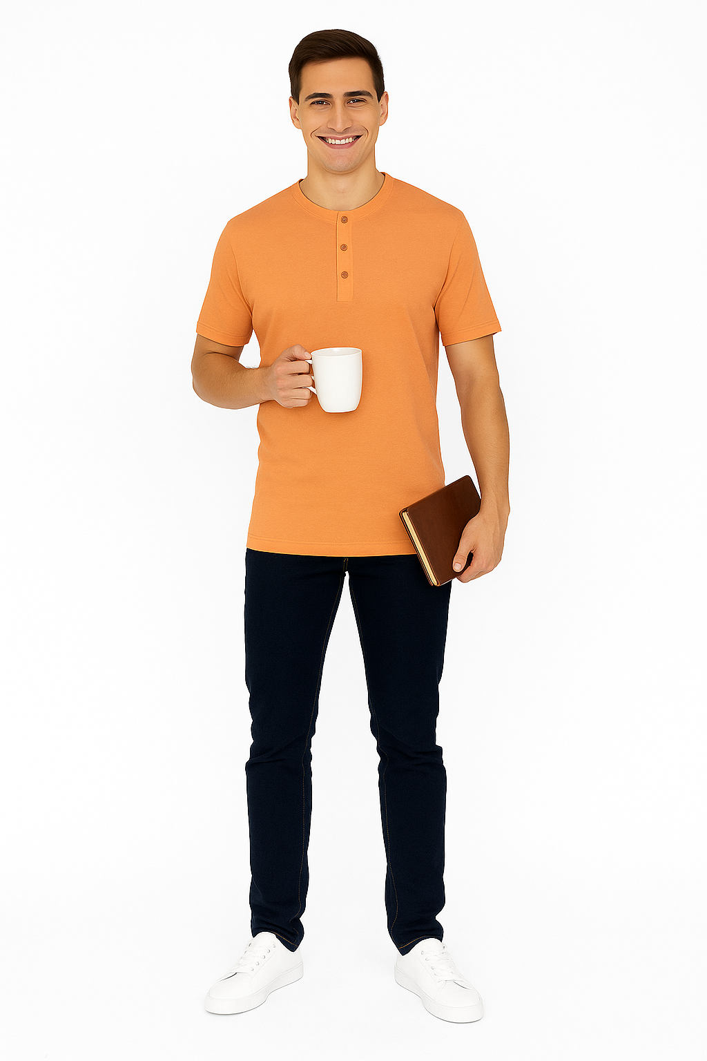 Men’s Henley Neck Half Sleeve T-Shirt – big & Tall