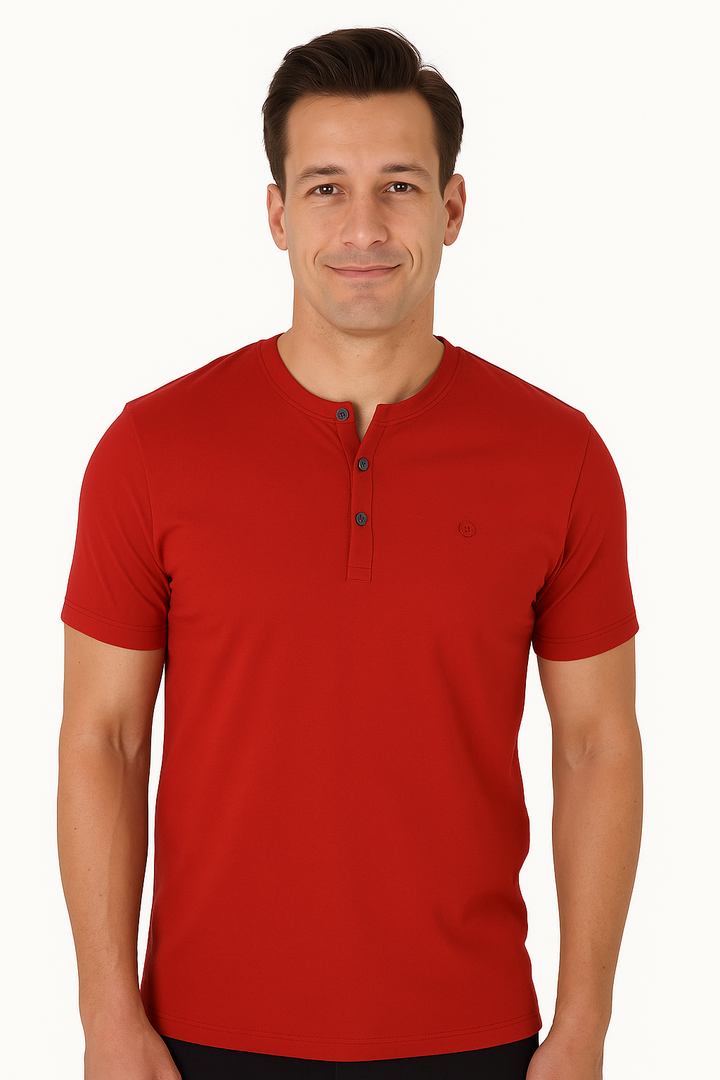 Men’s Henley Neck Half Sleeve T-Shirt – big & Tall