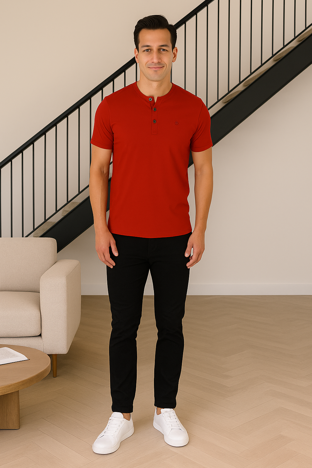 Men’s Henley Neck Half Sleeve T-Shirt – big & Tall