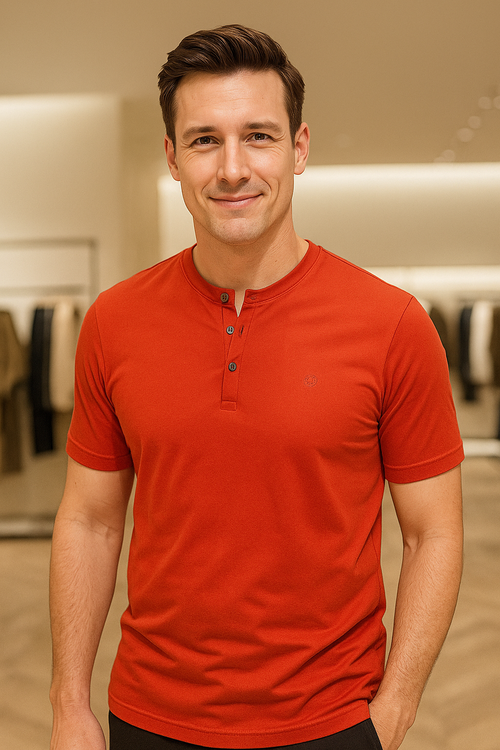Men’s Henley Neck Half Sleeve T-Shirt – big & Tall