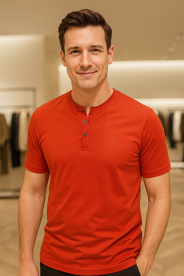 Men’s Henley Neck Half Sleeve T-Shirt – big & Tall