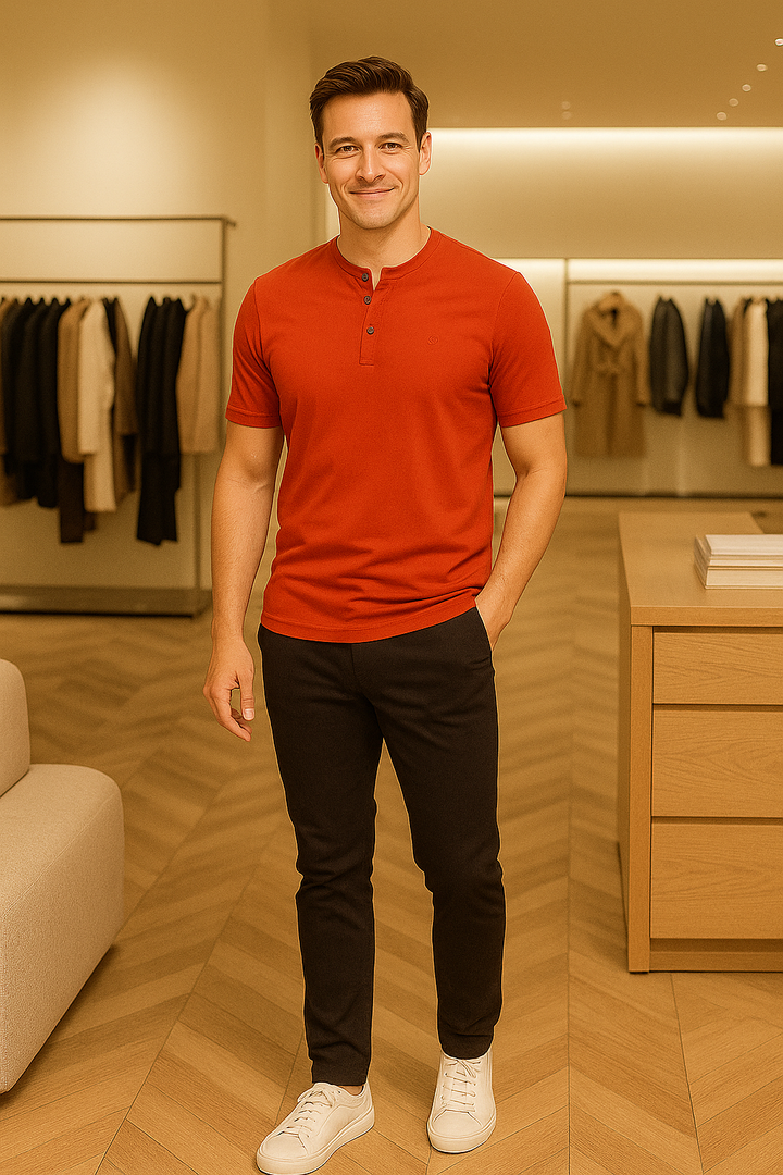 Men’s Henley Neck Half Sleeve T-Shirt – big & Tall