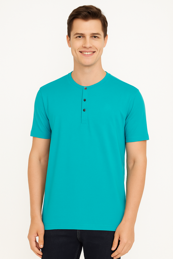 Men’s Henley Neck Half Sleeve T-Shirt – big & Tall