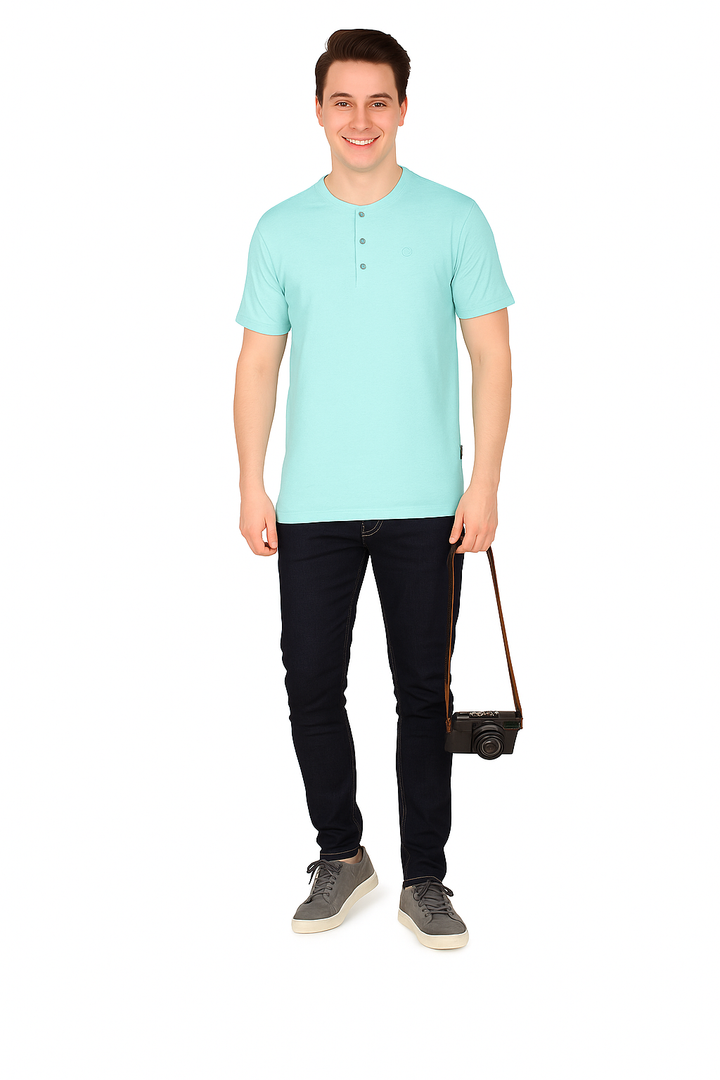 Men’s Henley Neck Half Sleeve T-Shirt – big & Tall