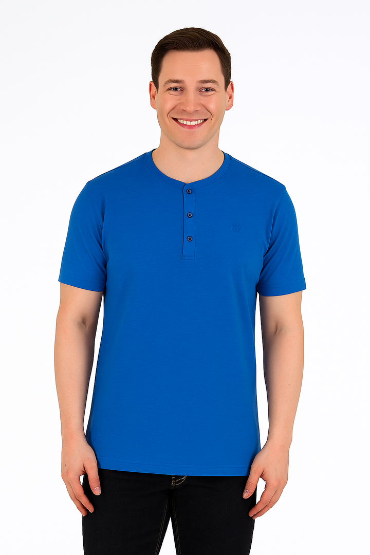 Men’s Henley Neck Half Sleeve T-Shirt – big & Tall