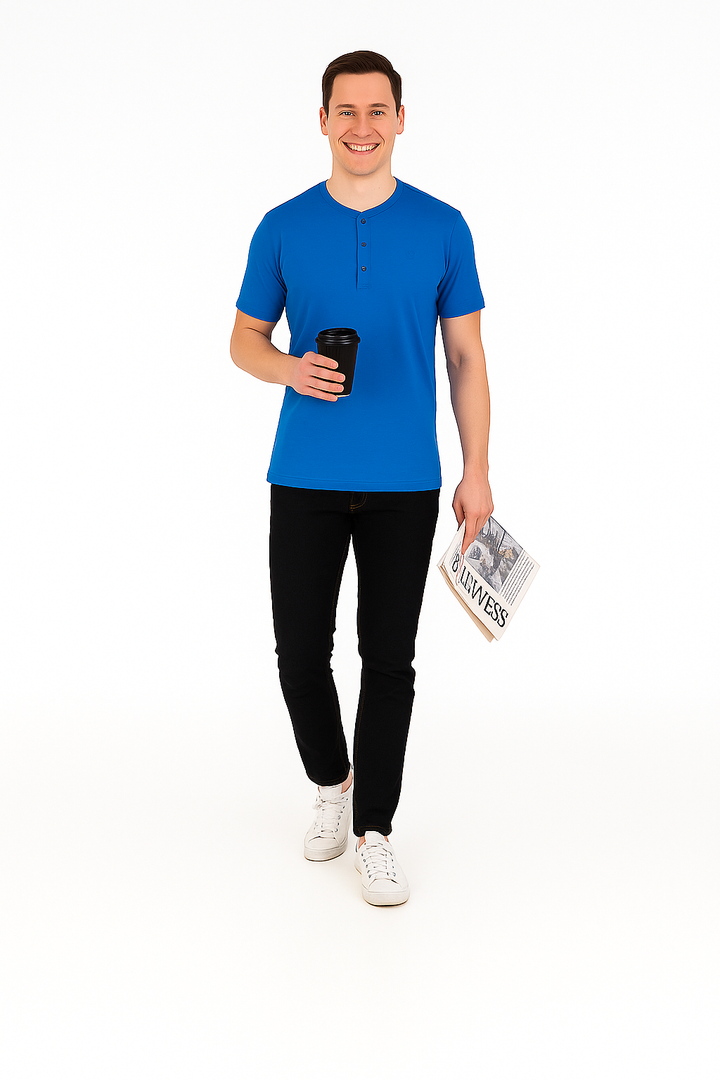 Men’s Henley Neck Half Sleeve T-Shirt – big & Tall