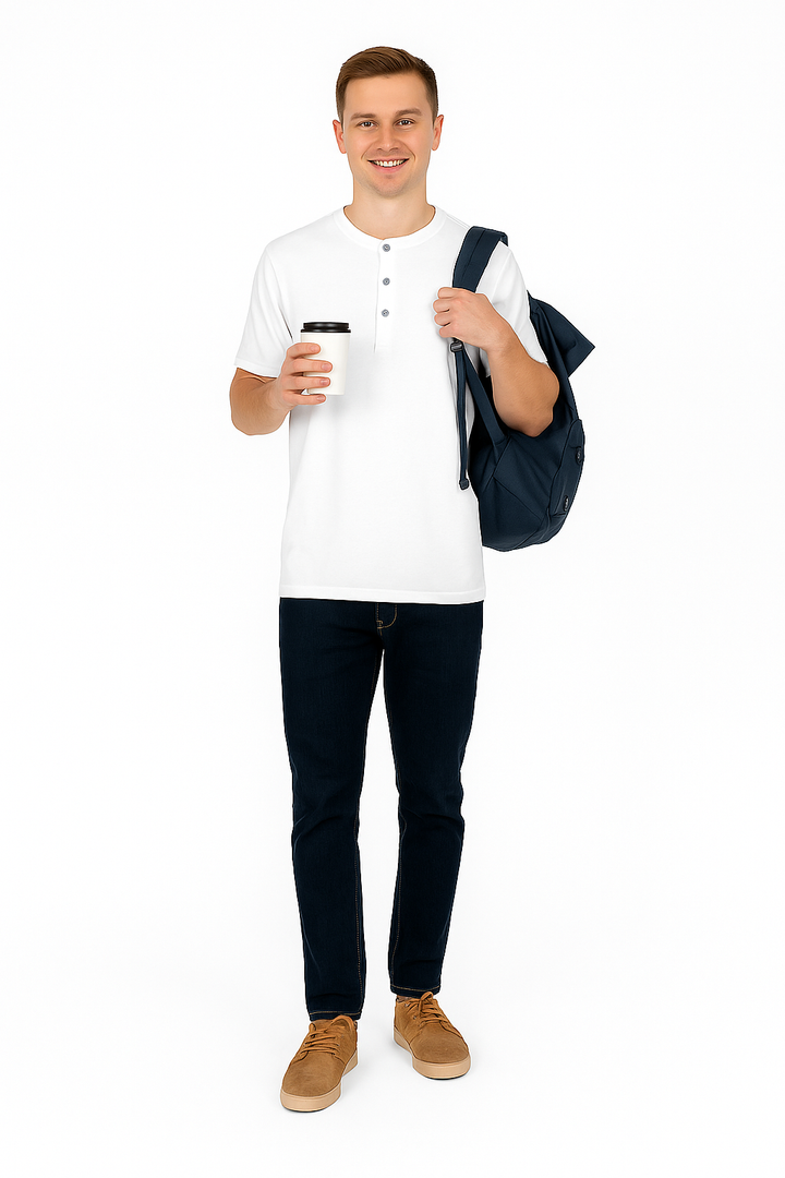 Men’s Henley Neck Half Sleeve T-Shirt – big & Tall