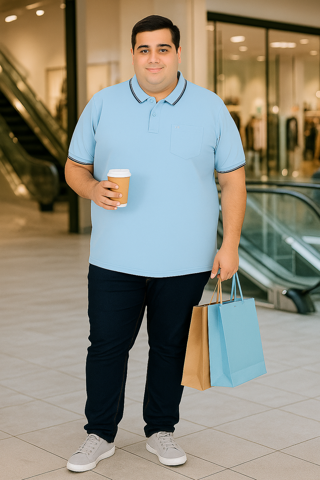 Men’s Melange Polo Shirt- Big & Tall