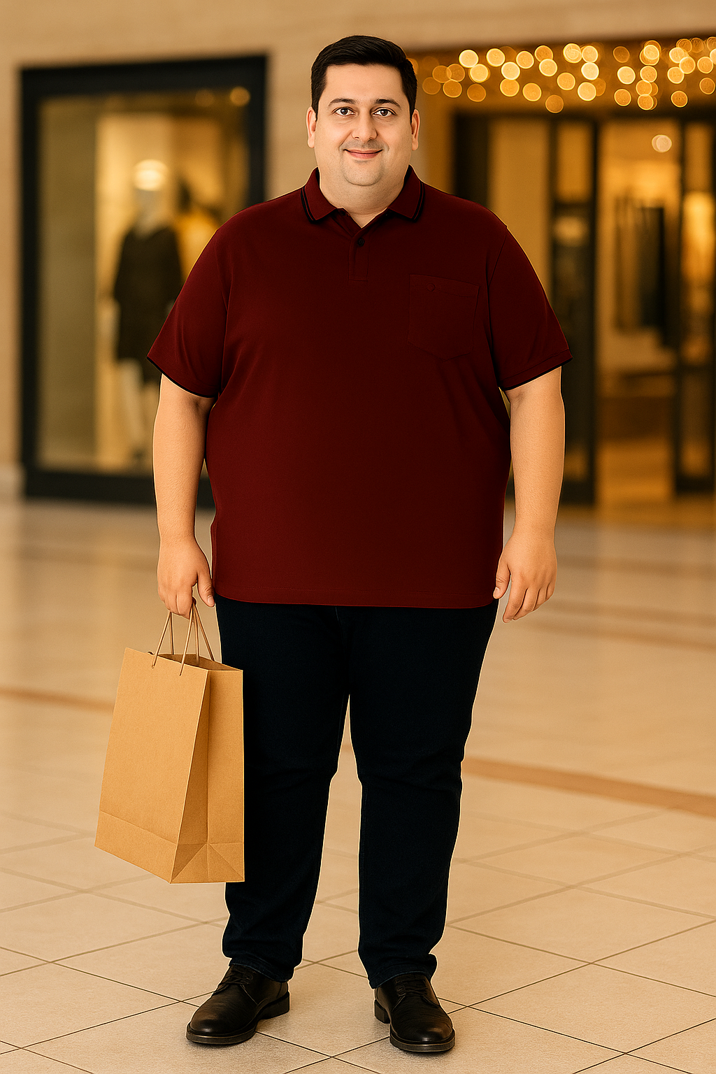 Men’s Melange Polo Shirt- Big & Tall