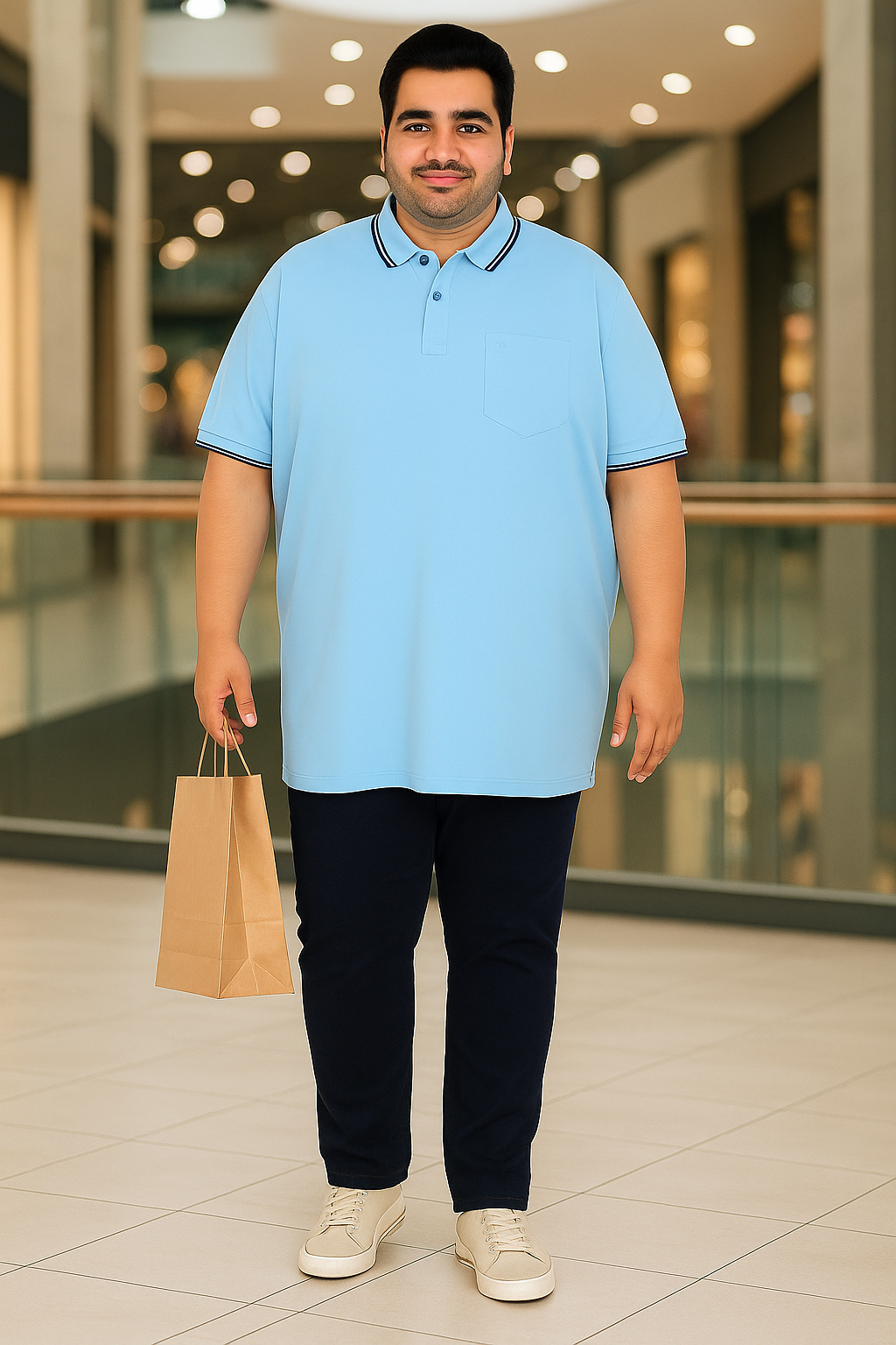 Men’s Melange Polo Shirt- Big & Tall
