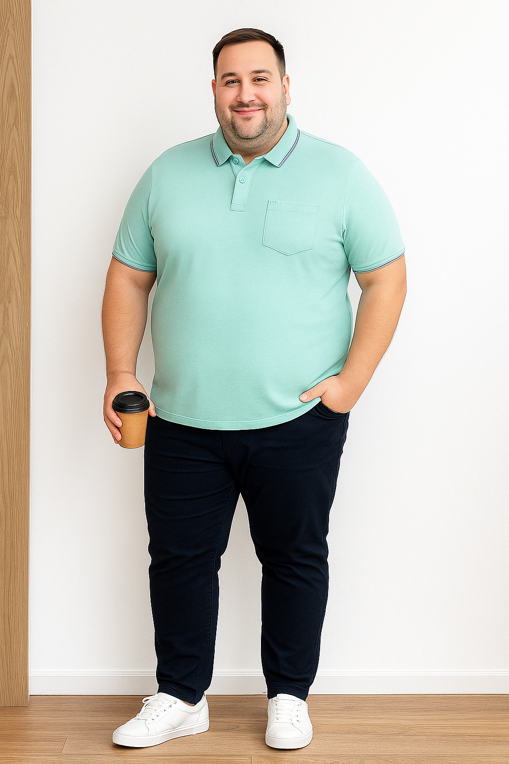 Men’s Melange Polo Shirt- Big & Tall