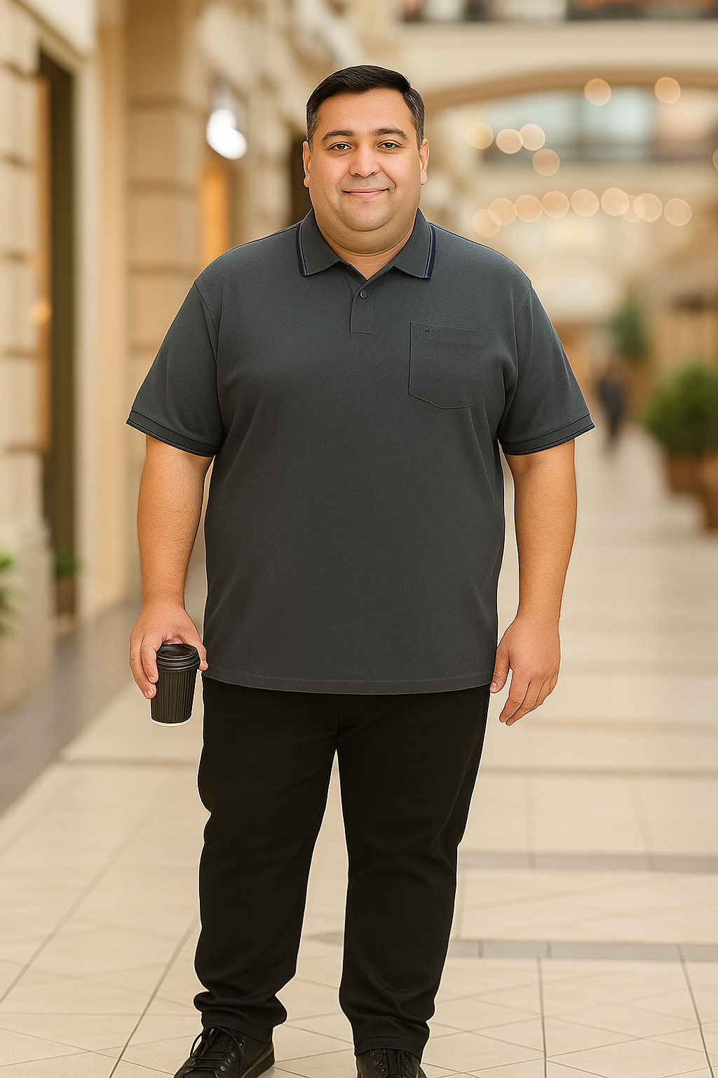 Men’s Melange Polo Shirt- Big & Tall