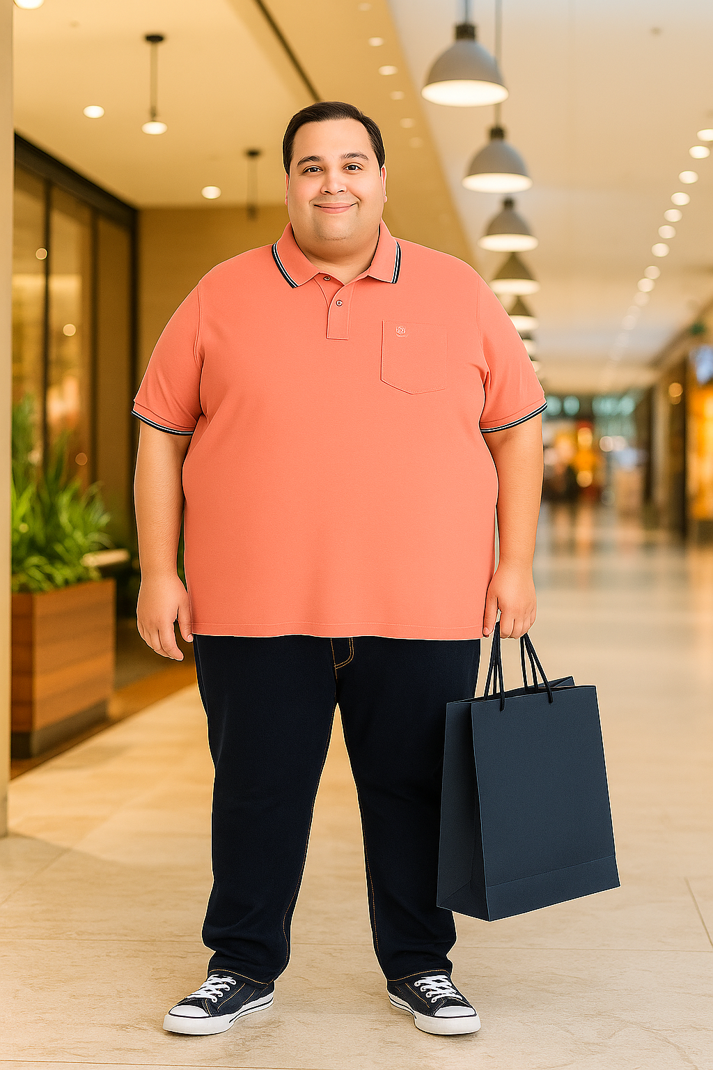 Men’s Melange Polo Shirt- Big & Tall