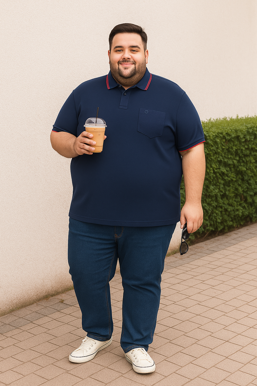 Men’s Melange Polo Shirt- Big & Tall