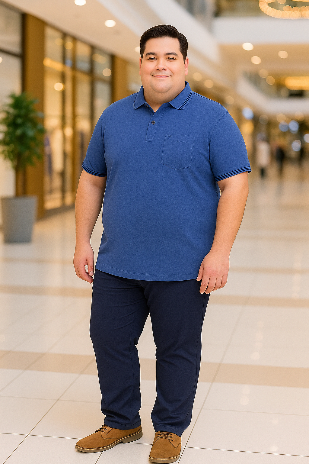 Men’s Melange Polo Shirt- Big & Tall