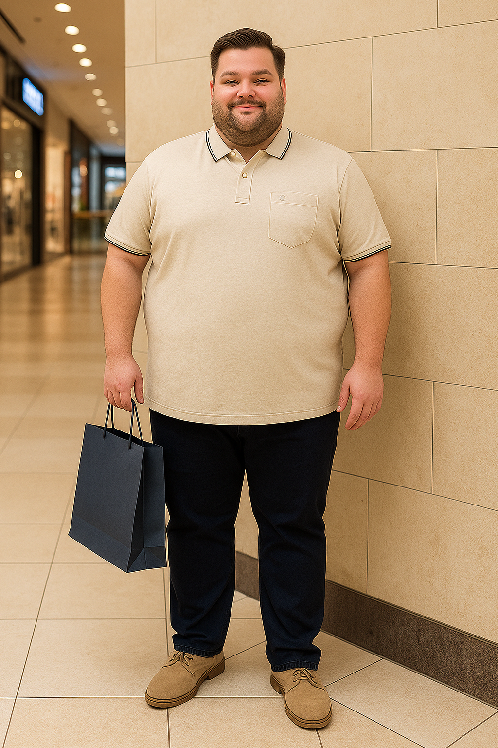 Men’s Melange Polo Shirt- Big & Tall