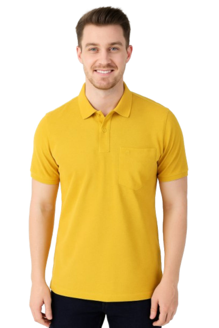 Men's Solid Piqué Polo with Pocket