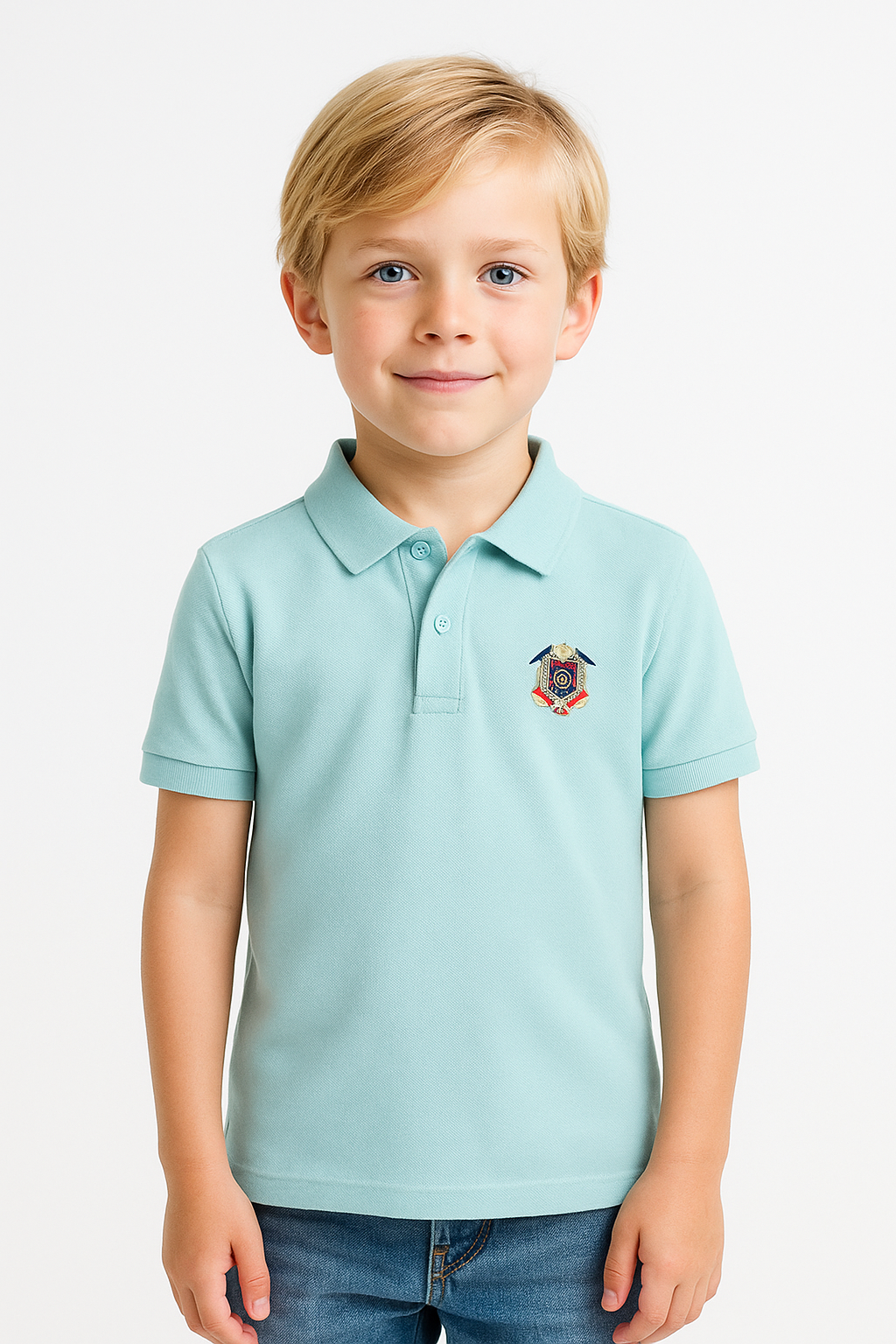 Kids' Piqué Plain Polo with Logo – Classic & Comfortable Polo Shirt for Kids