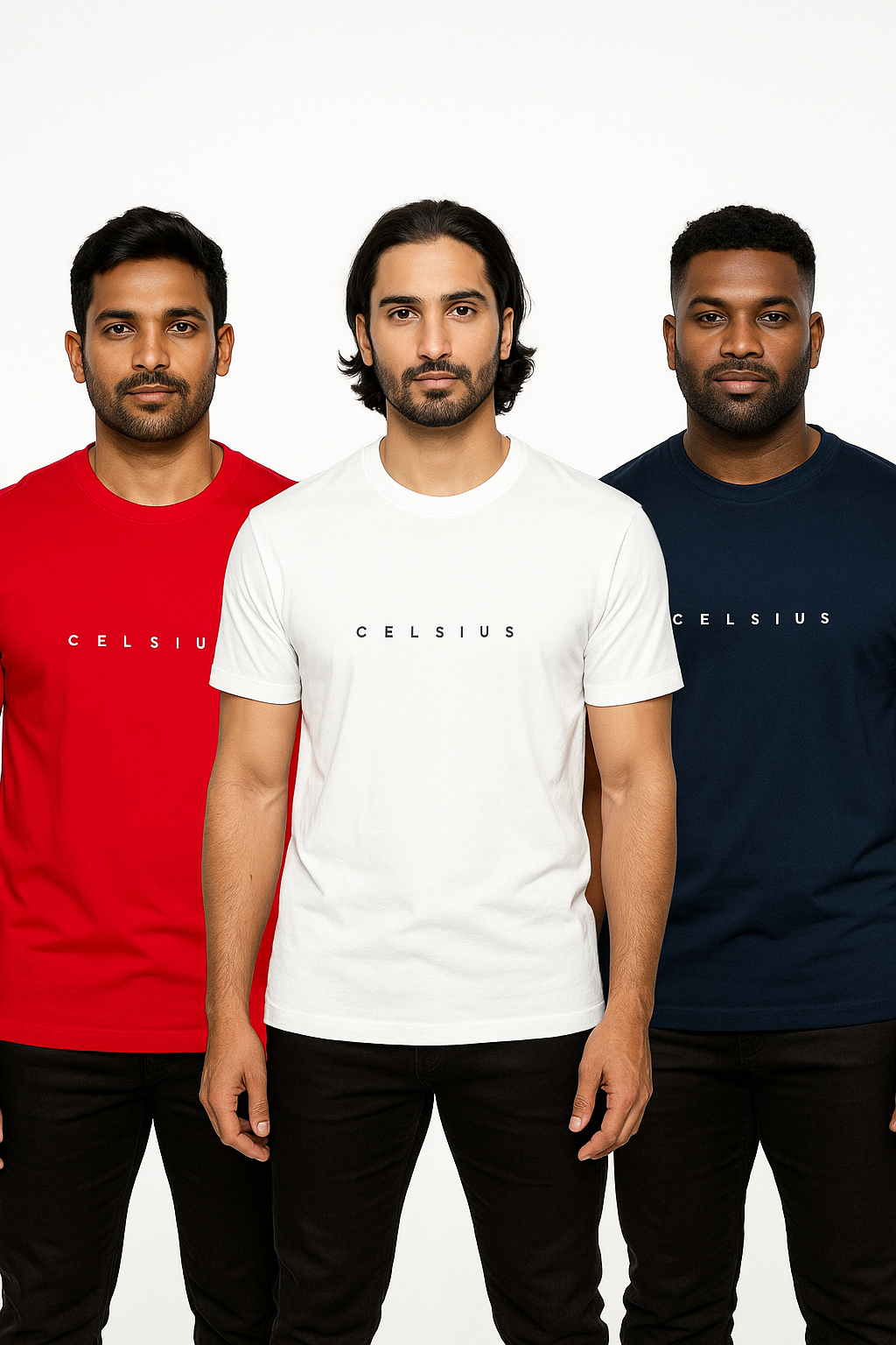 Men's Pack of 3 T-Shirts -  Solid