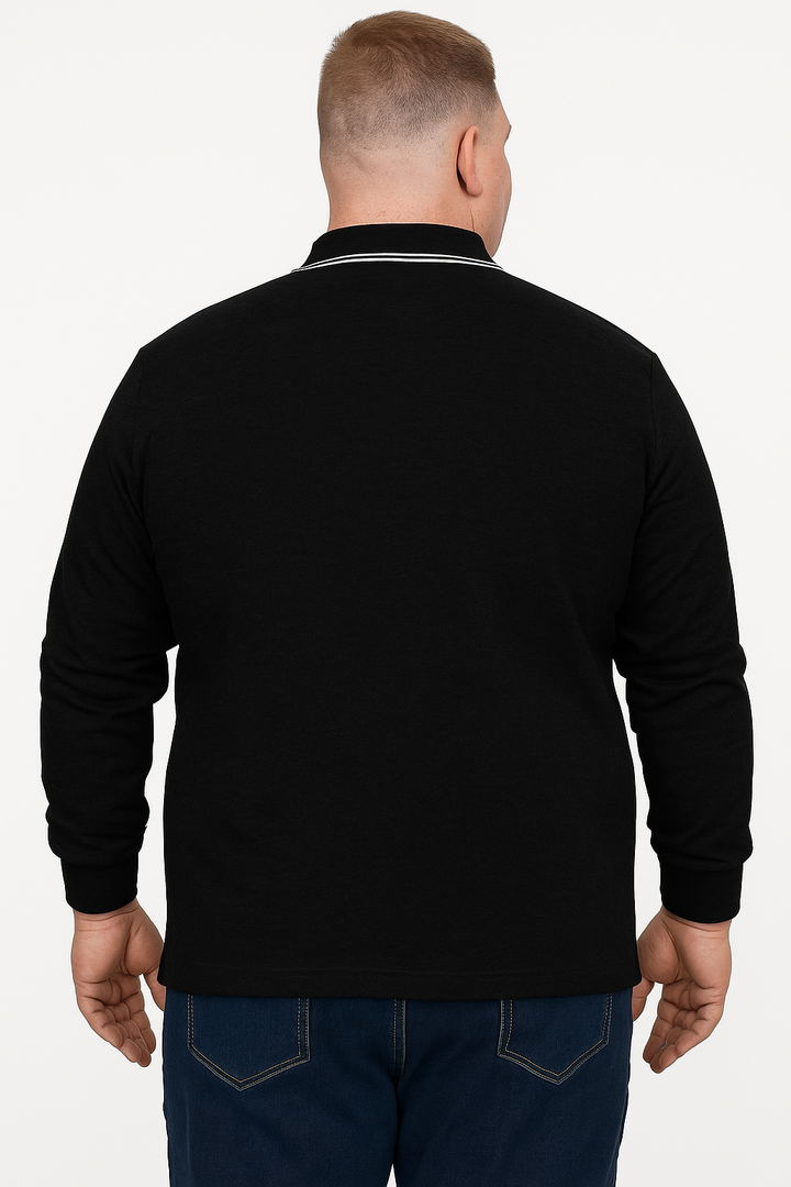 Men's Long Pique Sleeve Polo T-Shirt- Big & Tall