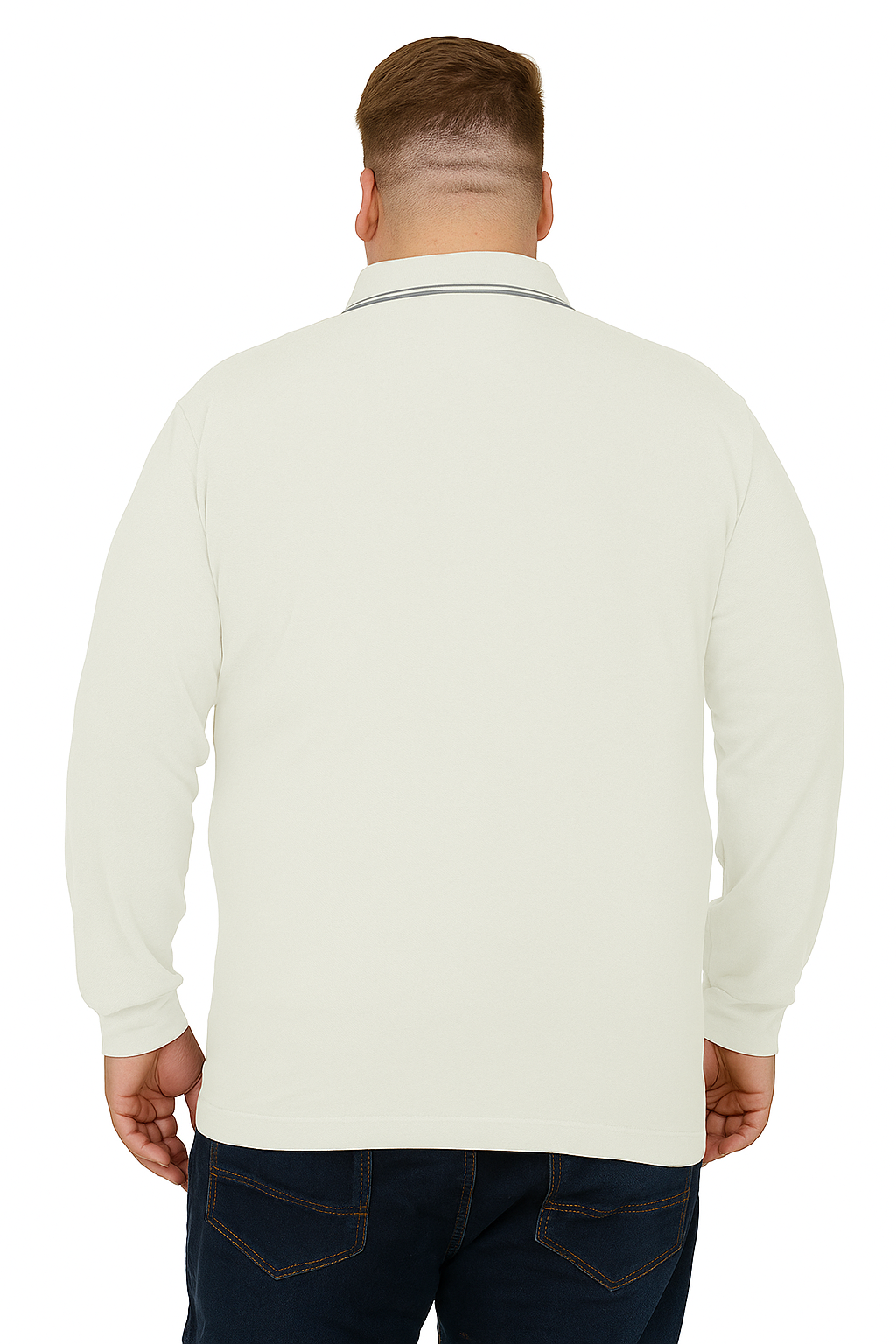 Men's Long Pique Sleeve Polo T-Shirt- Big & Tall
