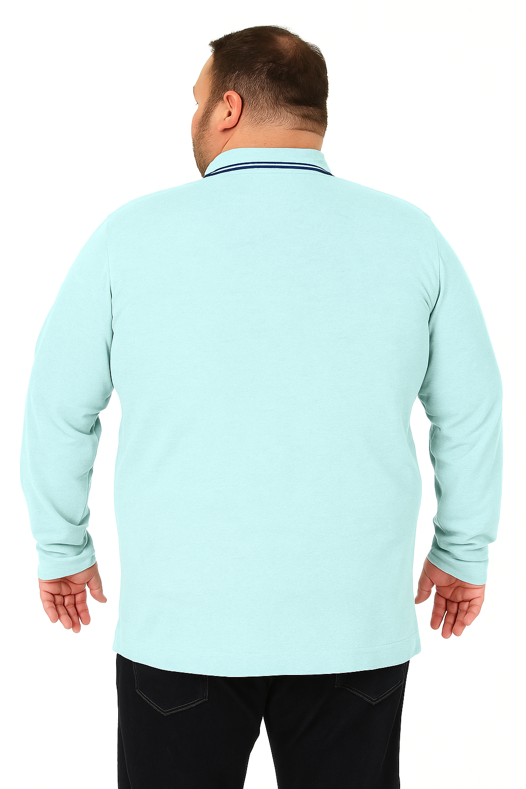 Men's Long Pique Sleeve Polo T-Shirt- Big & Tall