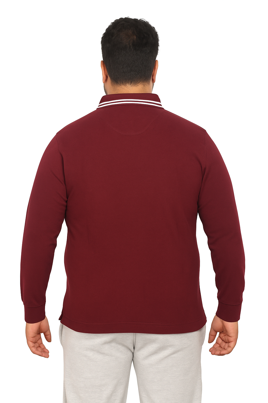 Men's Long Pique Sleeve Polo T-Shirt- Big & Tall